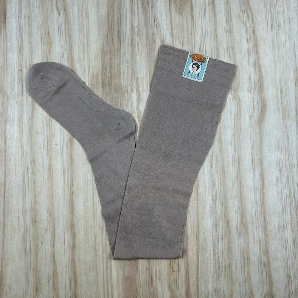 Vintage NOS Lady Grace‎ Durene Women's Stockings Mercerized Cotton Size 10